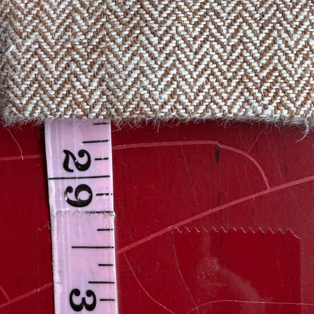 Banana Republic Herringbone Linen Blend Pants Womens 14 Brown Pleated Quiet Lux - Picture 11 of 13